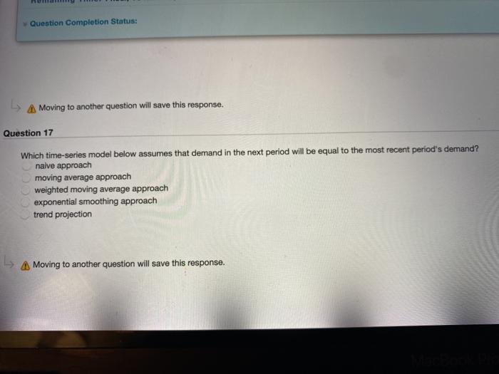 Question Completion Status: Moving to another