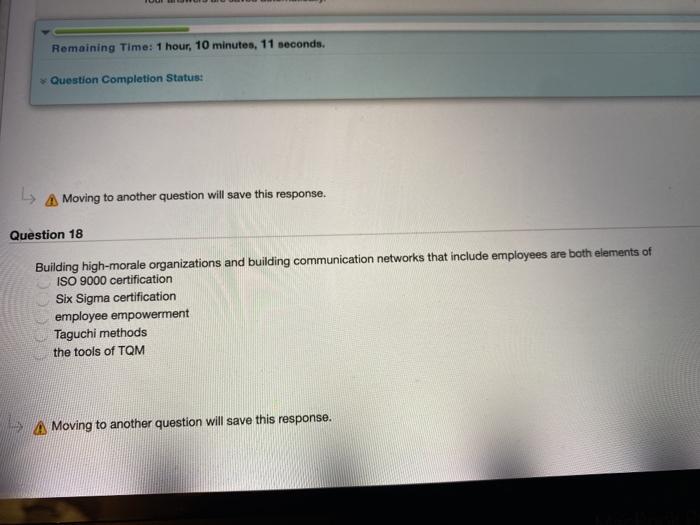 Question Completion Status: Moving to another