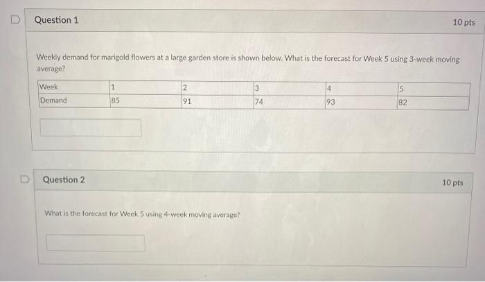 Please provide answer for Question 1 and 2 they