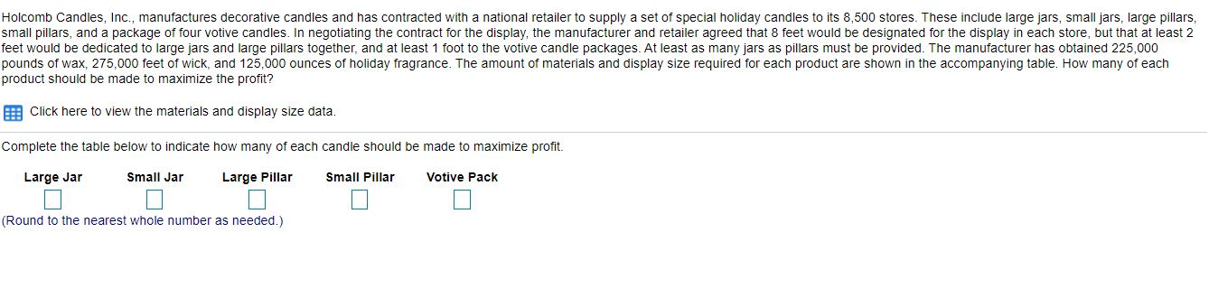 Solve using excel solver. Large jar Small jar