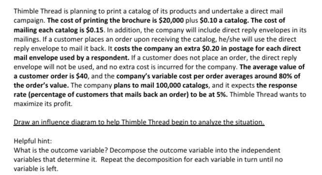 Need help creating an Influence diagram about
