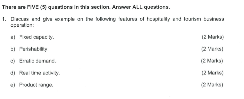 There are FIVE (5) questions in this section.