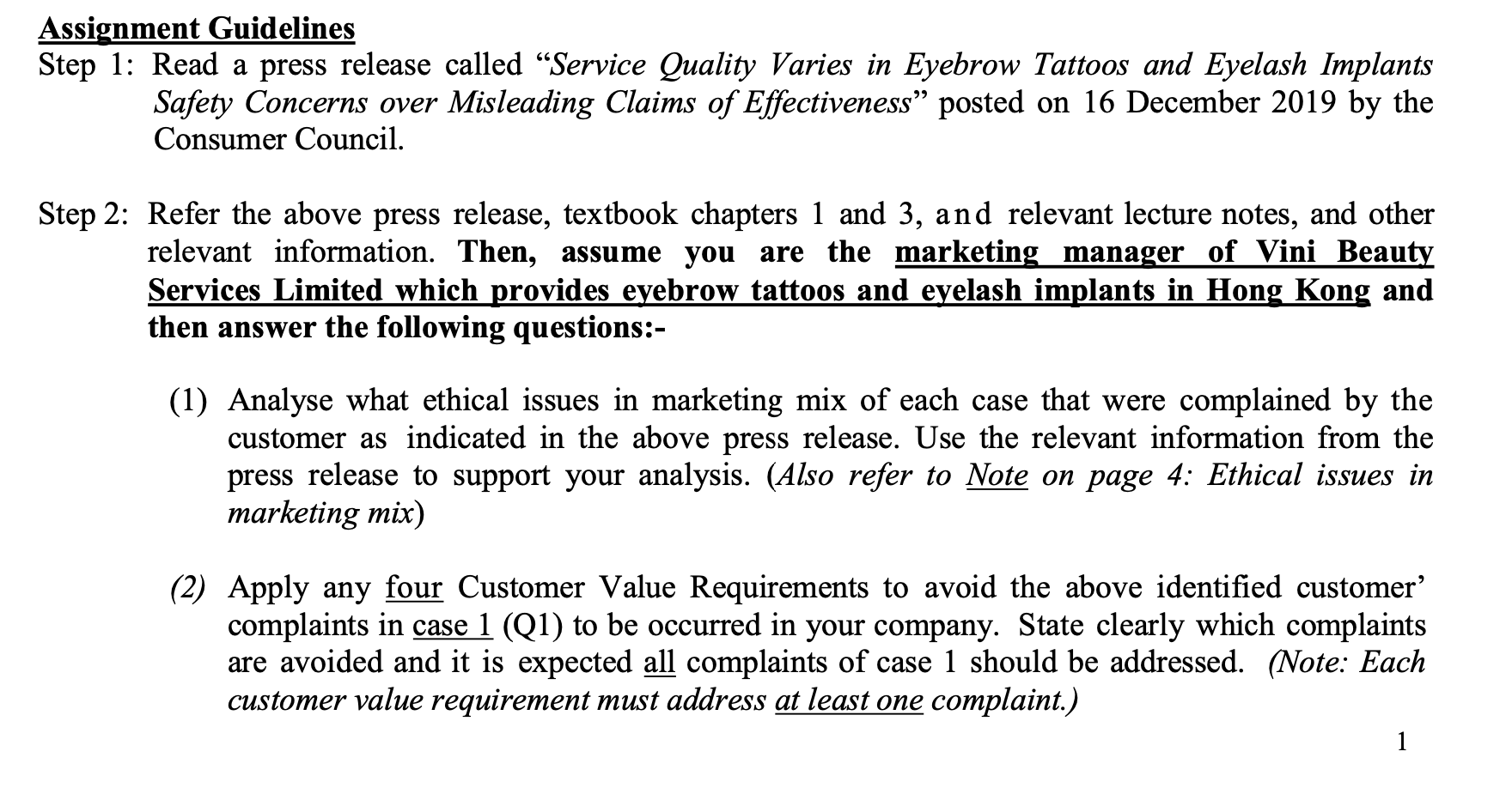 marketing manager of Vini Beauty Services Limited