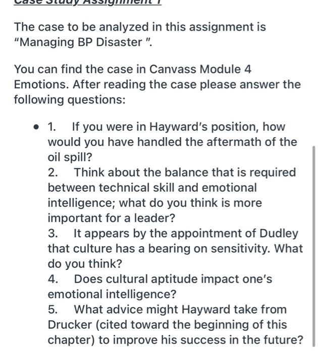 The case to be analyzed in this assignment is