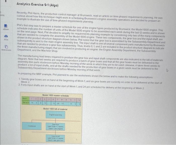 Analytics Exercise 9-1 (Algo) pints BOOK Print