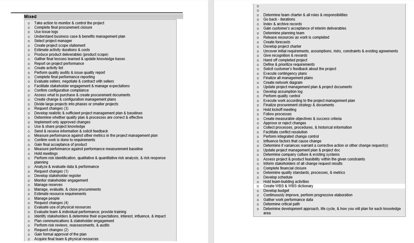 PMP Processes. 1.- Just drag any item from