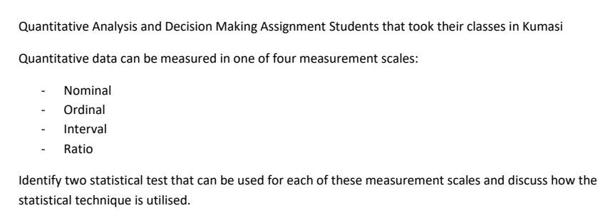 answer any of them Quantitative Analysis and