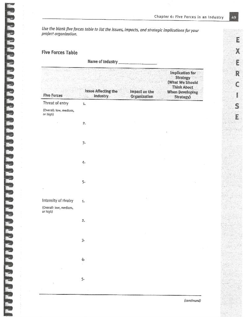 Using the retail industry attachment from chapter