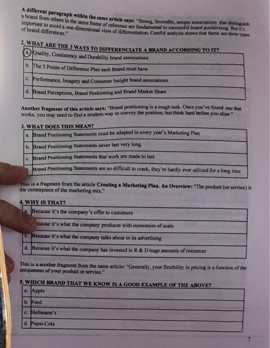 please answer all four multiple choice questions