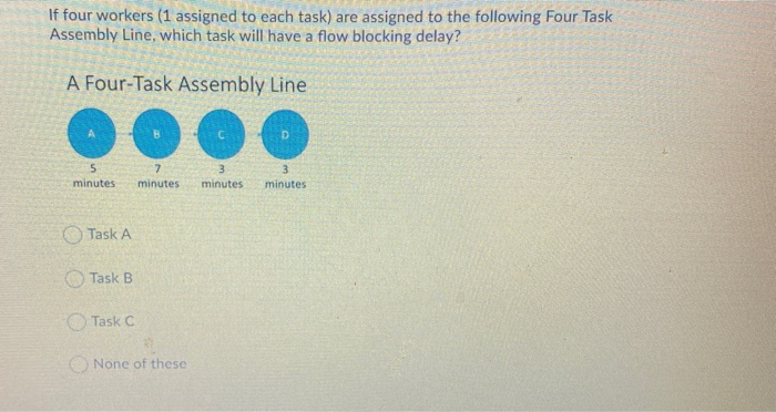 If four workers (1 assigned to each task) are