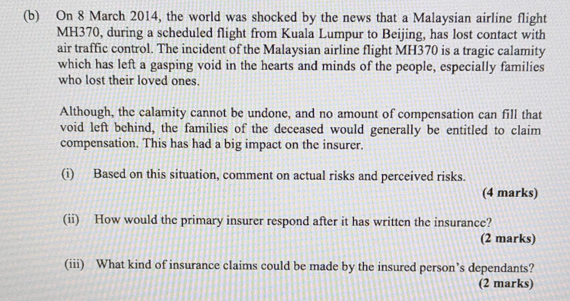 Please answer question b (b) On 8 March 2014, the