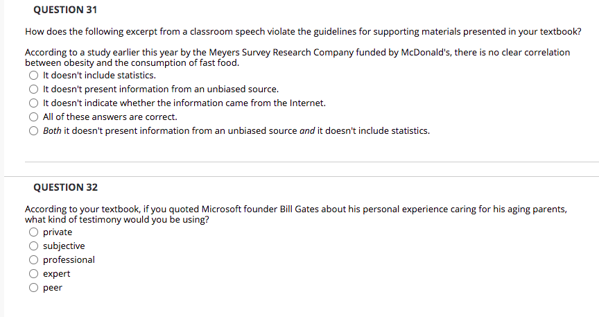 QUESTION 31 How does the following excerpt from a