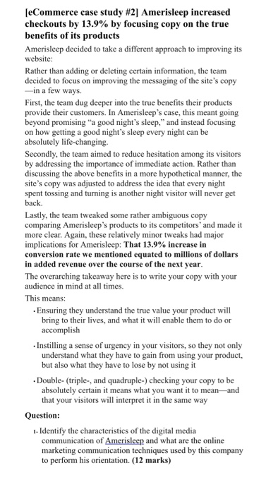 [eCommerce case study #2] Amerisleep increased