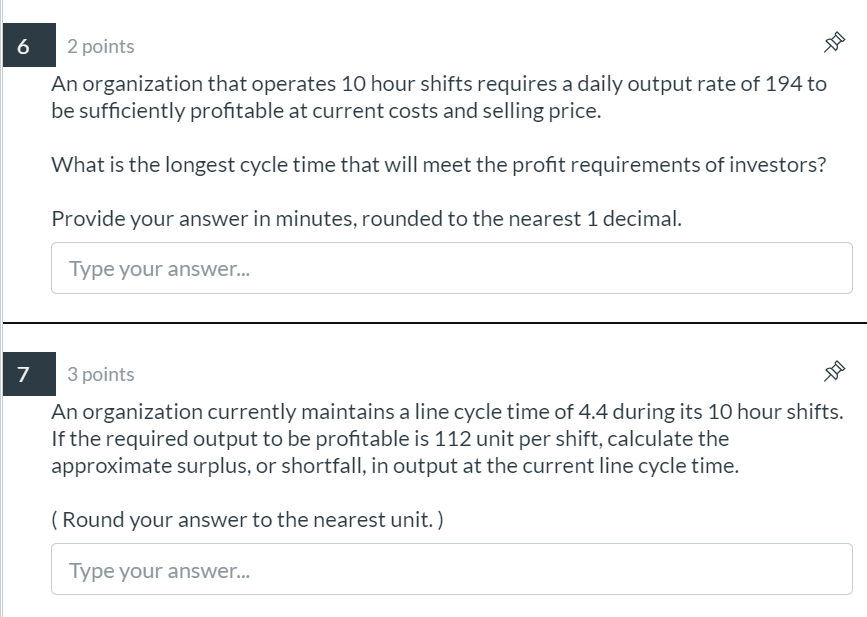 please show work 6 10 2 points An organization