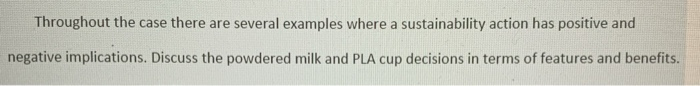 the question realted to the sustainable case book