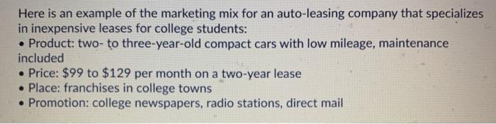 Develop a marketing mix for a meat butcher