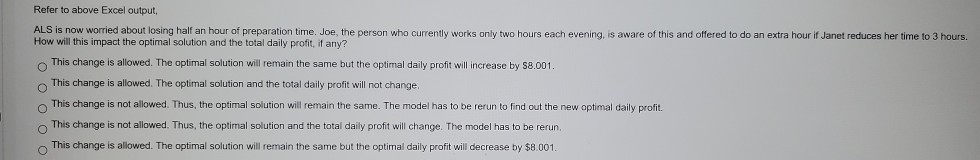 LP: Certain Sensitivity Analysis Questions must