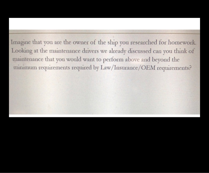 They can be any maintenance drivers. Imagine that