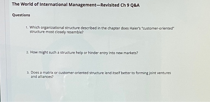 i need help. The World of International