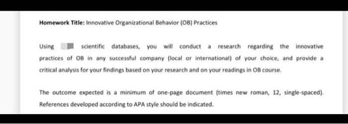 Homework Title: Innovative Organizational