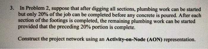 Project Management. Please show full work. 3. In