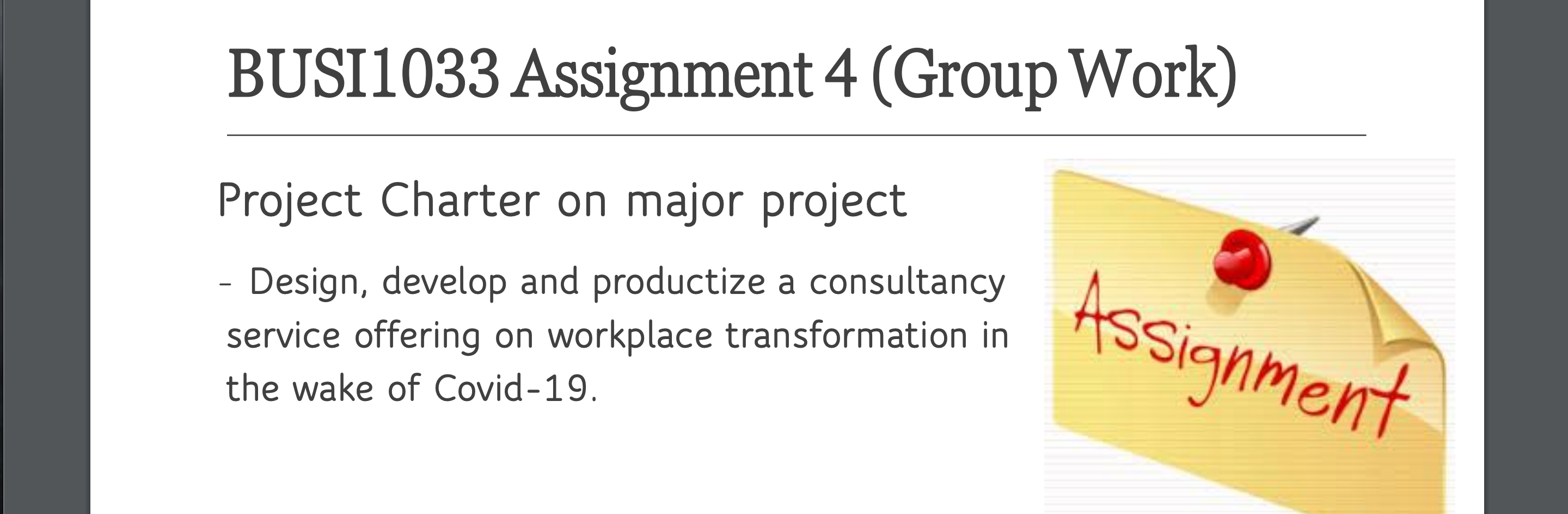 BUSI1033 Assignment 4 (Group Work) Project