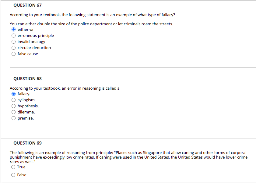 QUESTION 67 According to your textbook, the