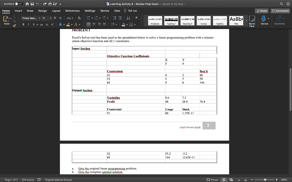 BUSINESS DECISION ANALYSIS COURSE AutoSave OFF A