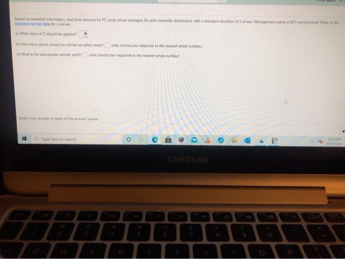 Based on available information, lead time demand