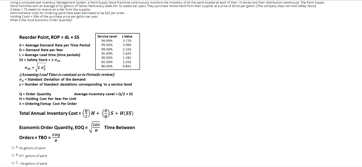 A. B. C. Using a computerized Inventory