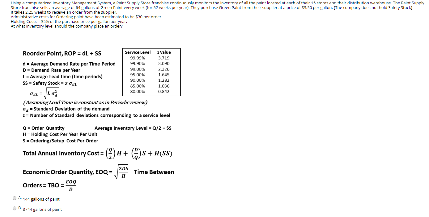 A. B. C. Using a computerized Inventory