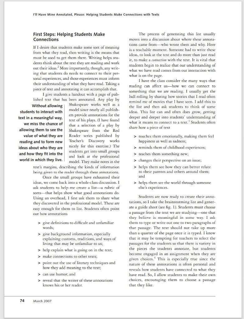 Annotate the article as you read > ISSUES AND