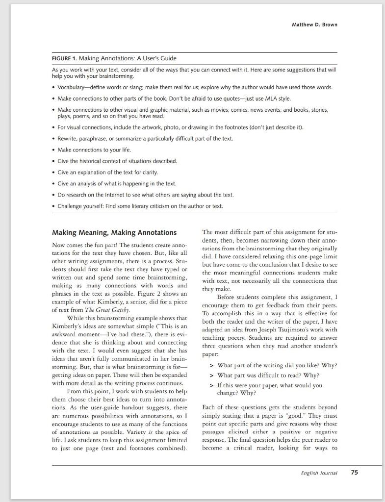 Annotate the article as you read > ISSUES AND