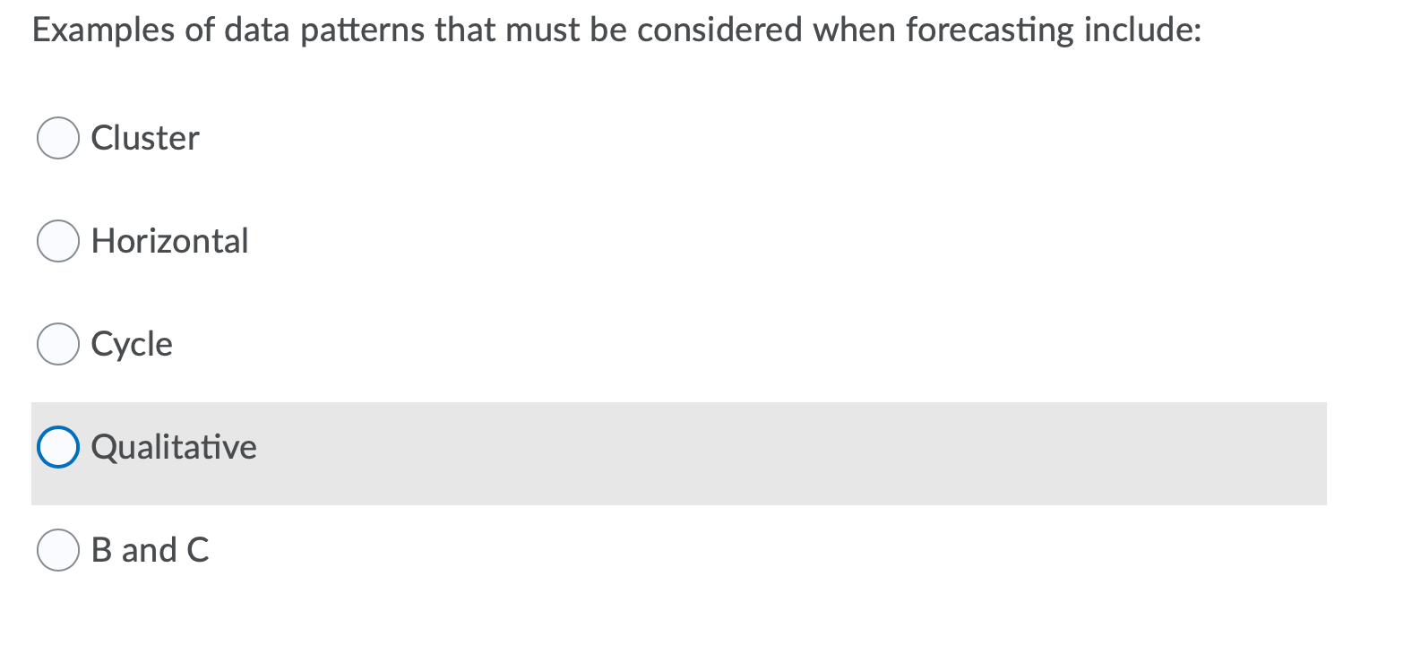Examples of data patterns that must be considered