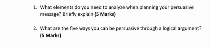 1. What elements do you need to analyze when