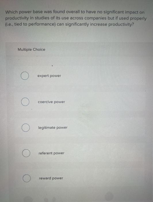 Which power base was found overall to have no