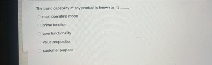 The basic capability of any product is known as