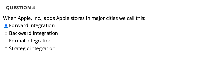 QUESTION 4 When Apple, Inc., adds Apple stores in