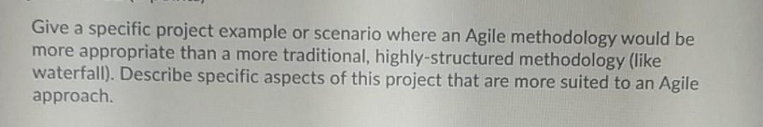 Give a specific project example or scenario where
