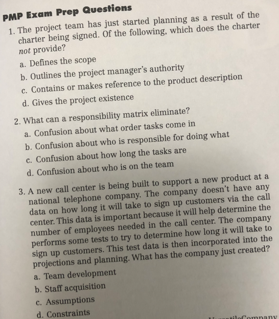 1. The project team has just started planning as