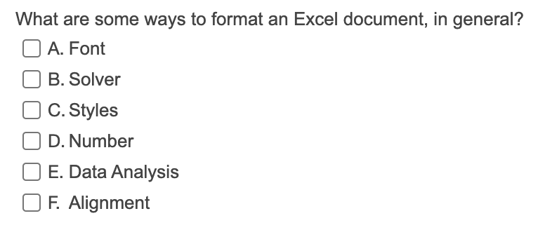 What are some ways to format an Excel document,