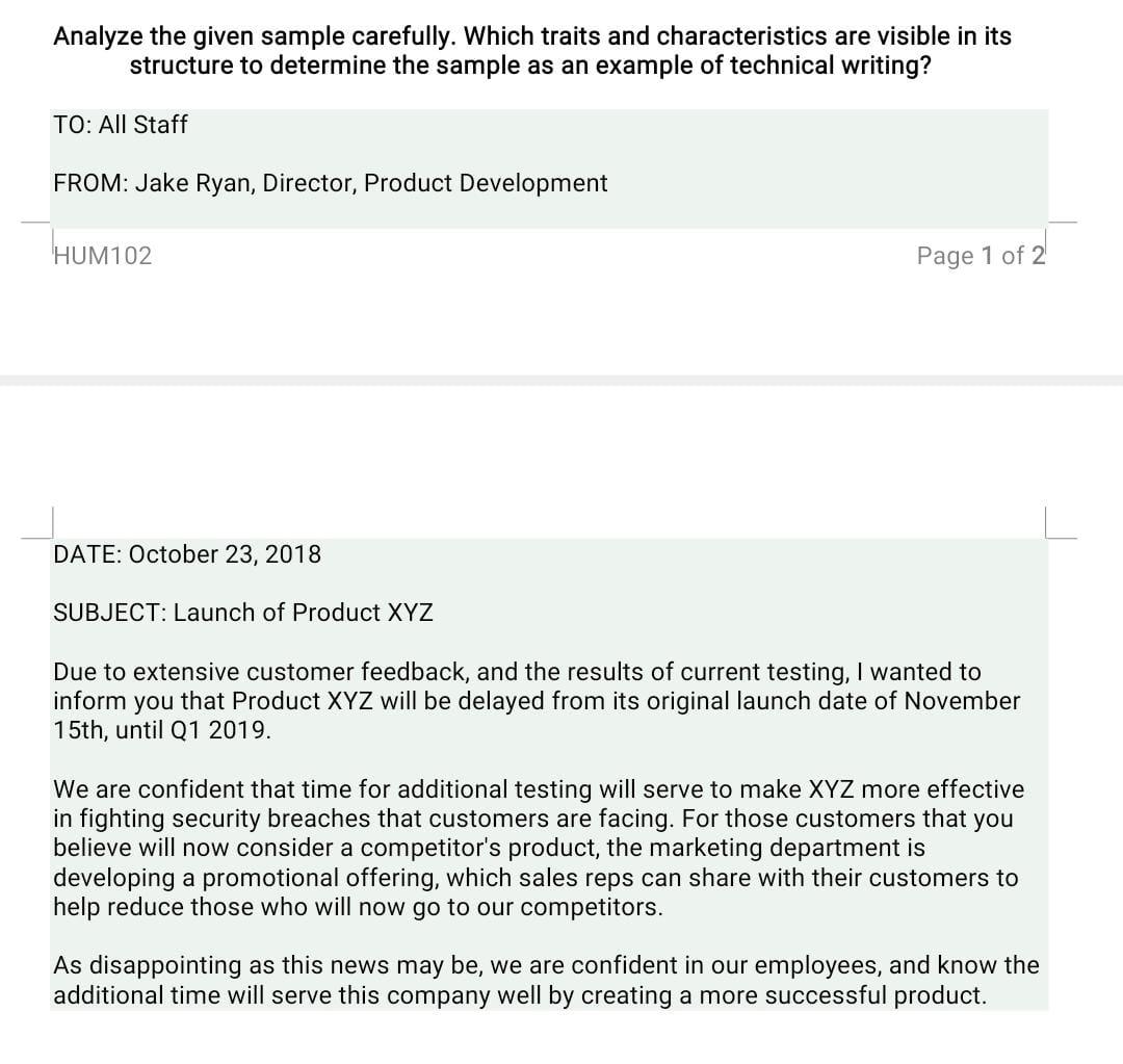Analyze the given sample carefully. Which traits
