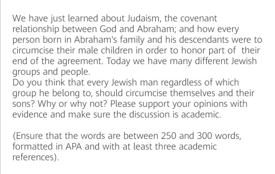 We have just learned about Judaism, the covenant