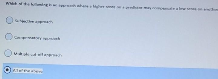 Which of the following is an approach where a