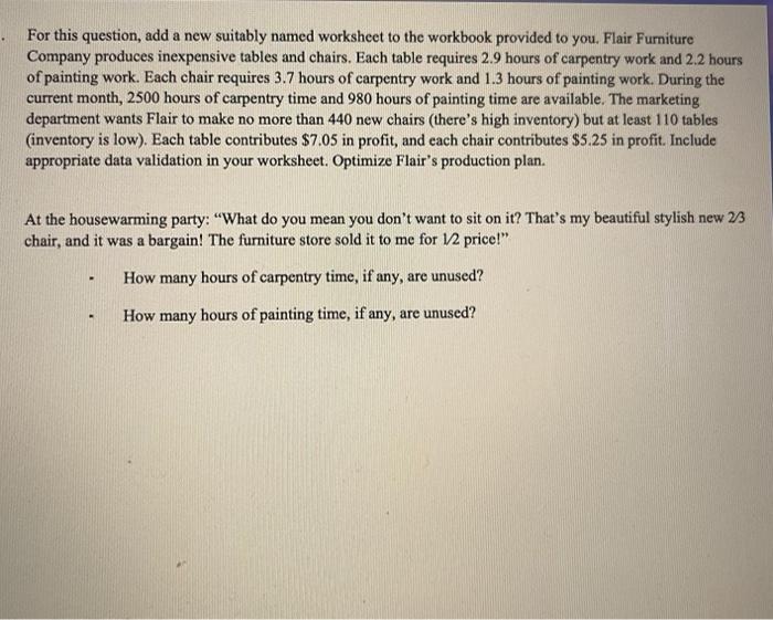 For this question, add a new suitably named