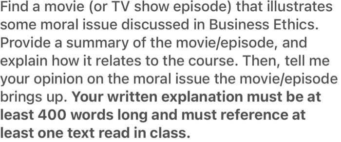 Find a movie (or TV show episode) that