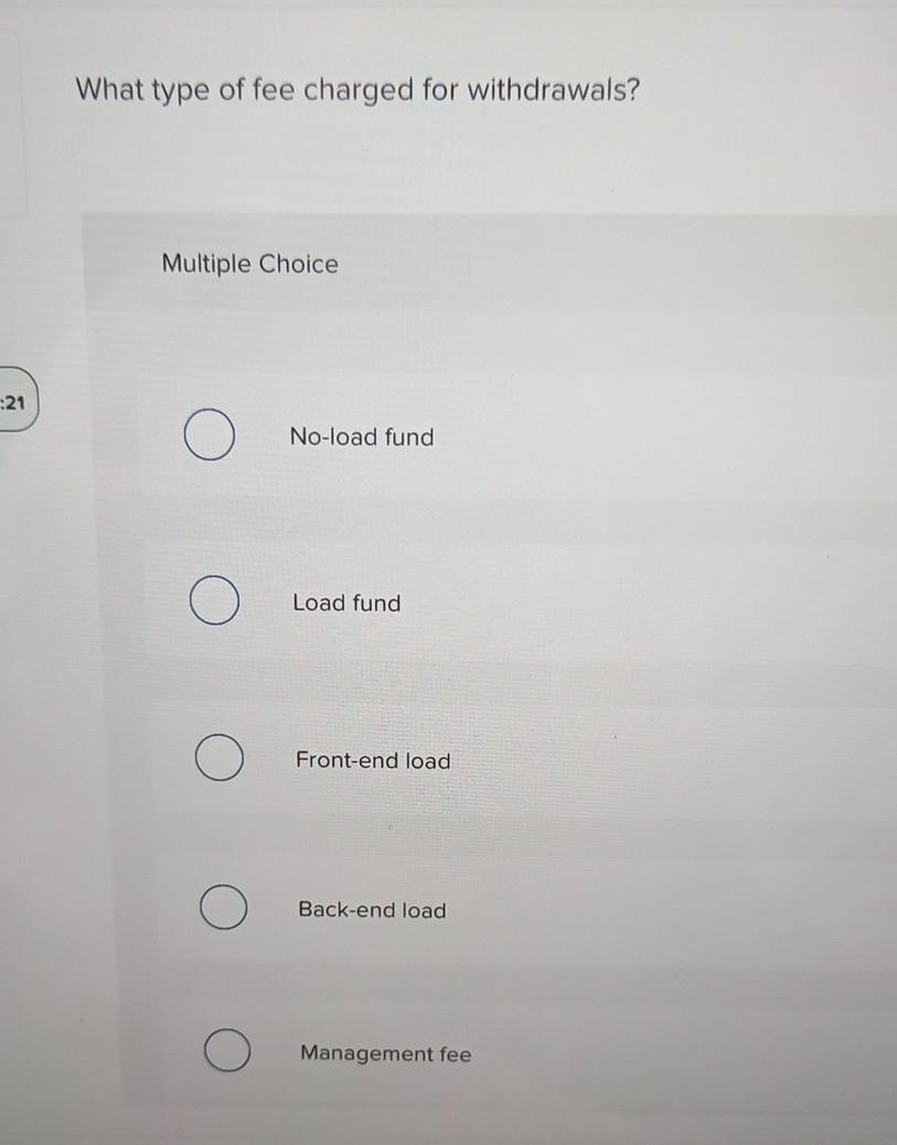 What type of fee has no sales charge? 3 Multiple