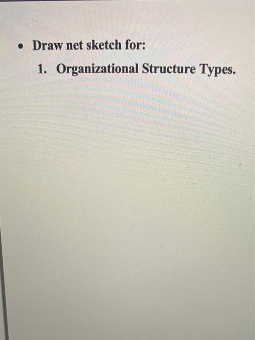 Draw net sketch for: 1. Organizational Structure