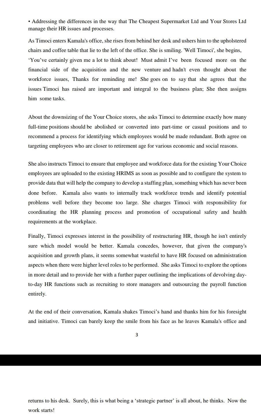 QUESTIONS Read and analyze the above case study