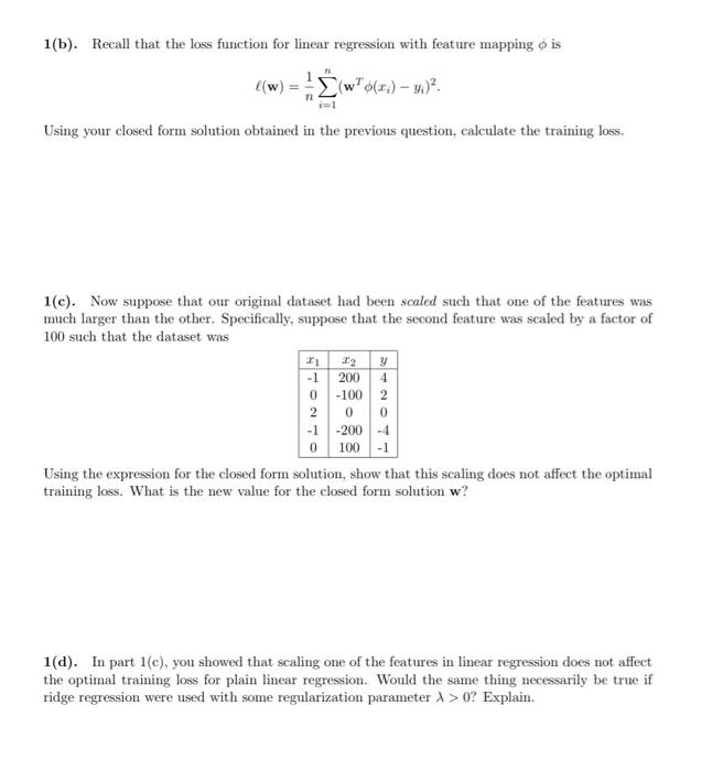 Regression Consider we have the following